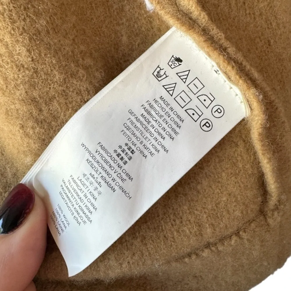 Michael Kors oversized tan wool coat with buckles, size XS